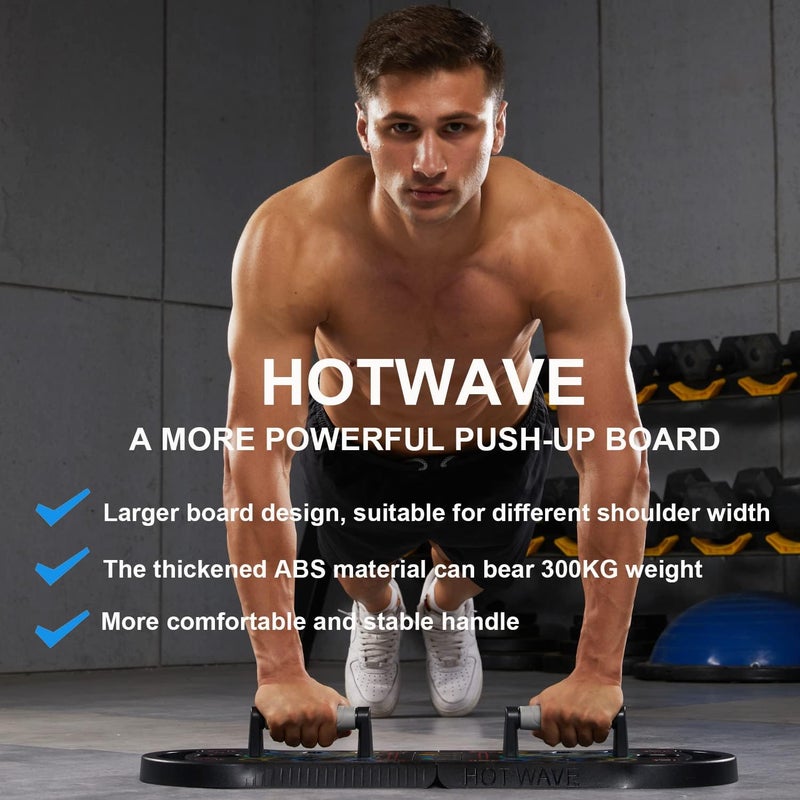 Hot Wave Push Up Board Fitness, Portable Foldable 20 in 1 Push Up Bar at Home Gym, Pushup Handles for Floor. Professional Strength Training Equipment For Man and Women,Patent Pending - Image 4